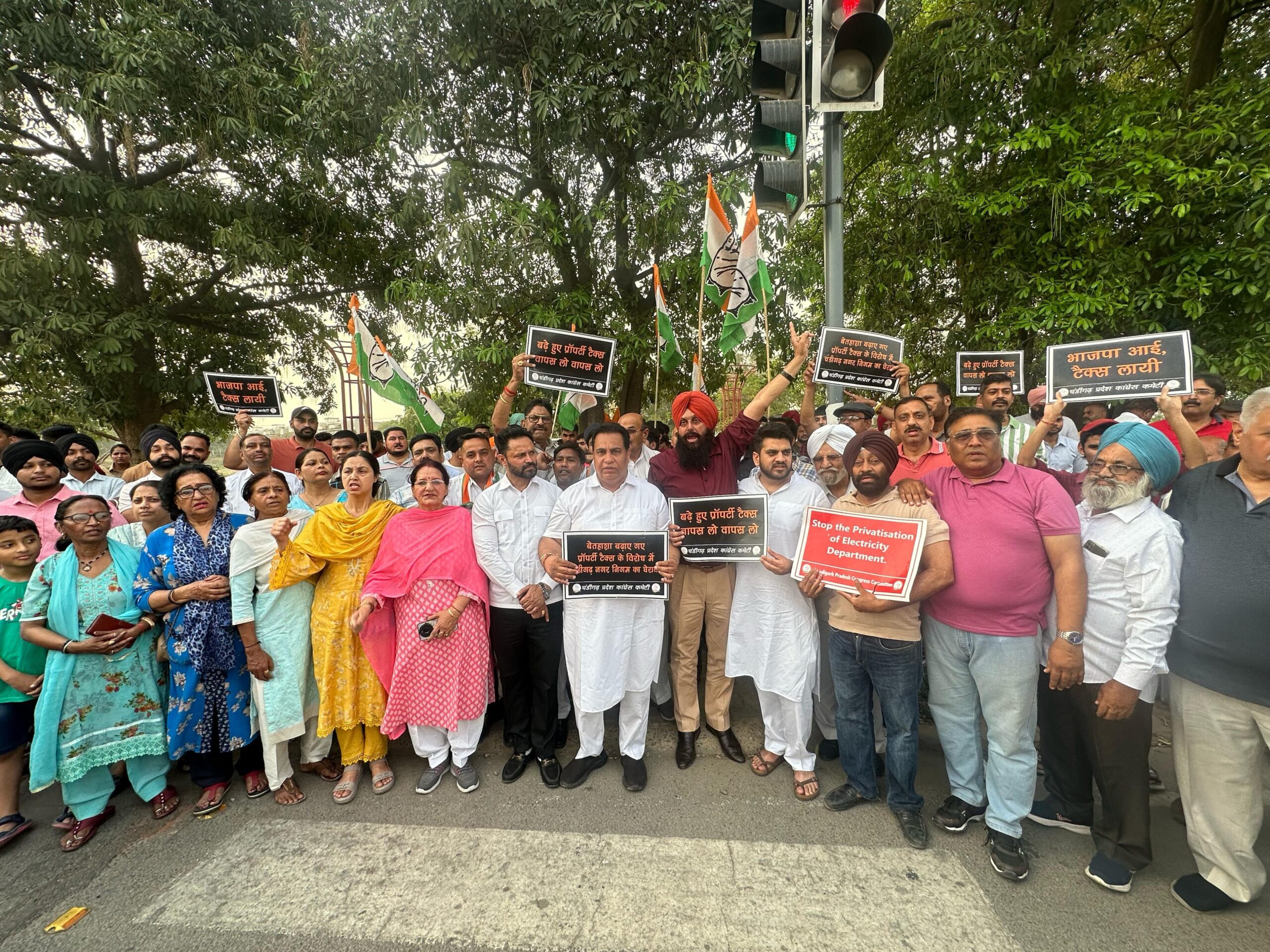 Congress protests property tax hike in Chandigarh