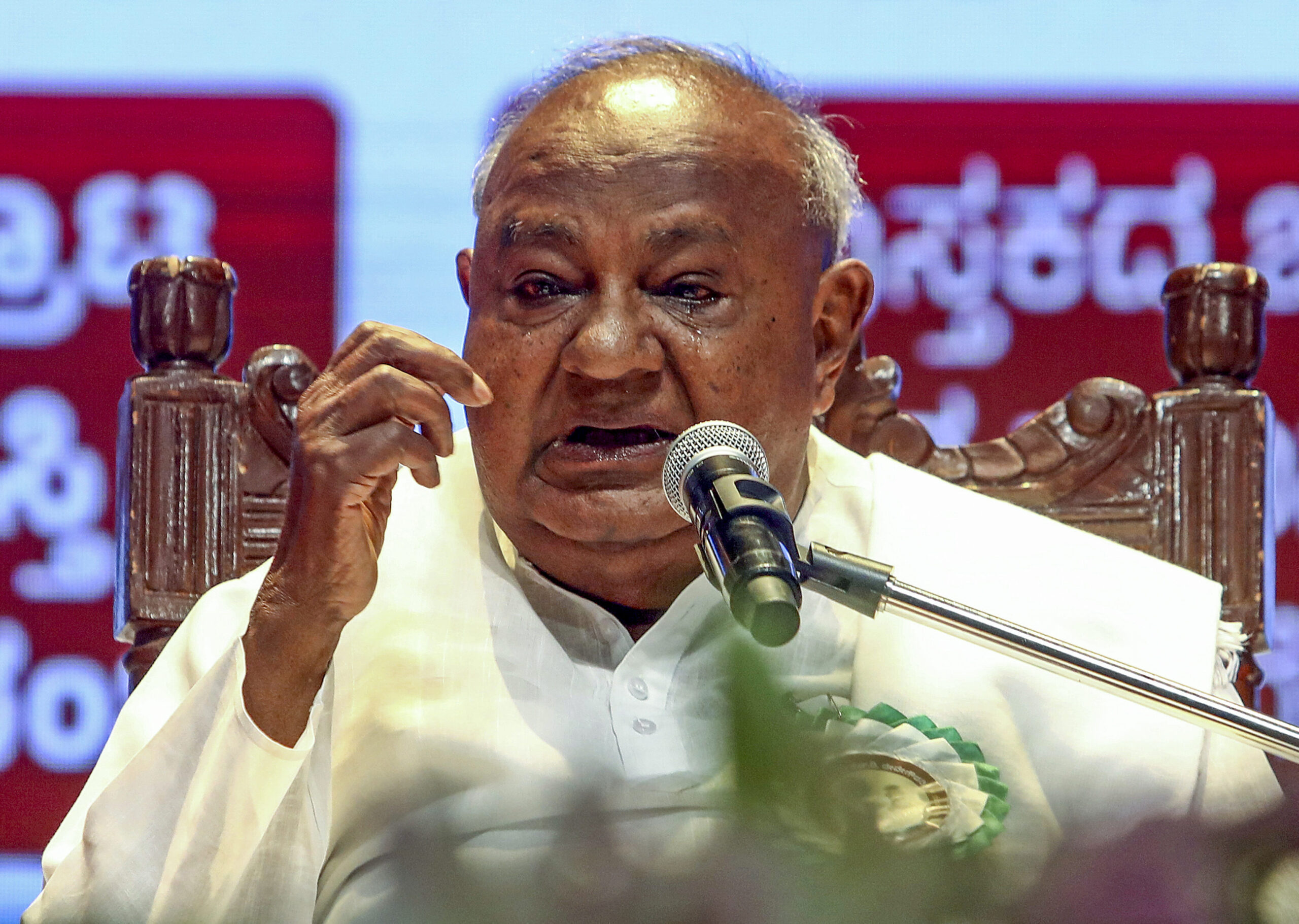 Gowda Slams Trump, Targets Opposition over India Economy Remarks