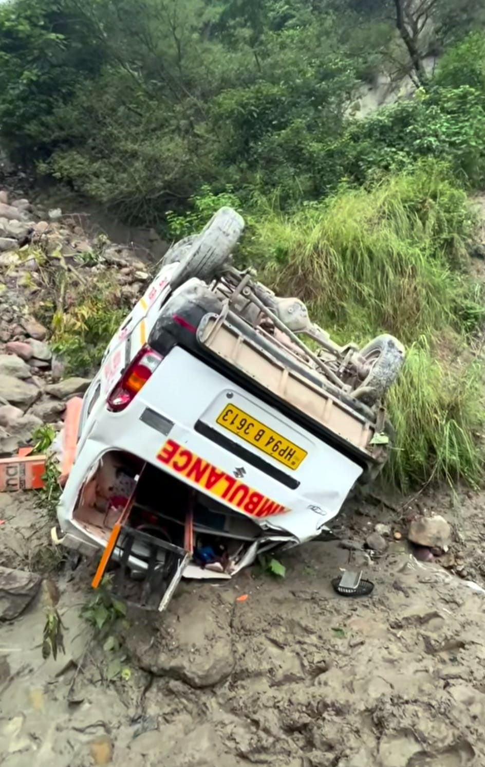 Ambulance falls into gorge, three killed