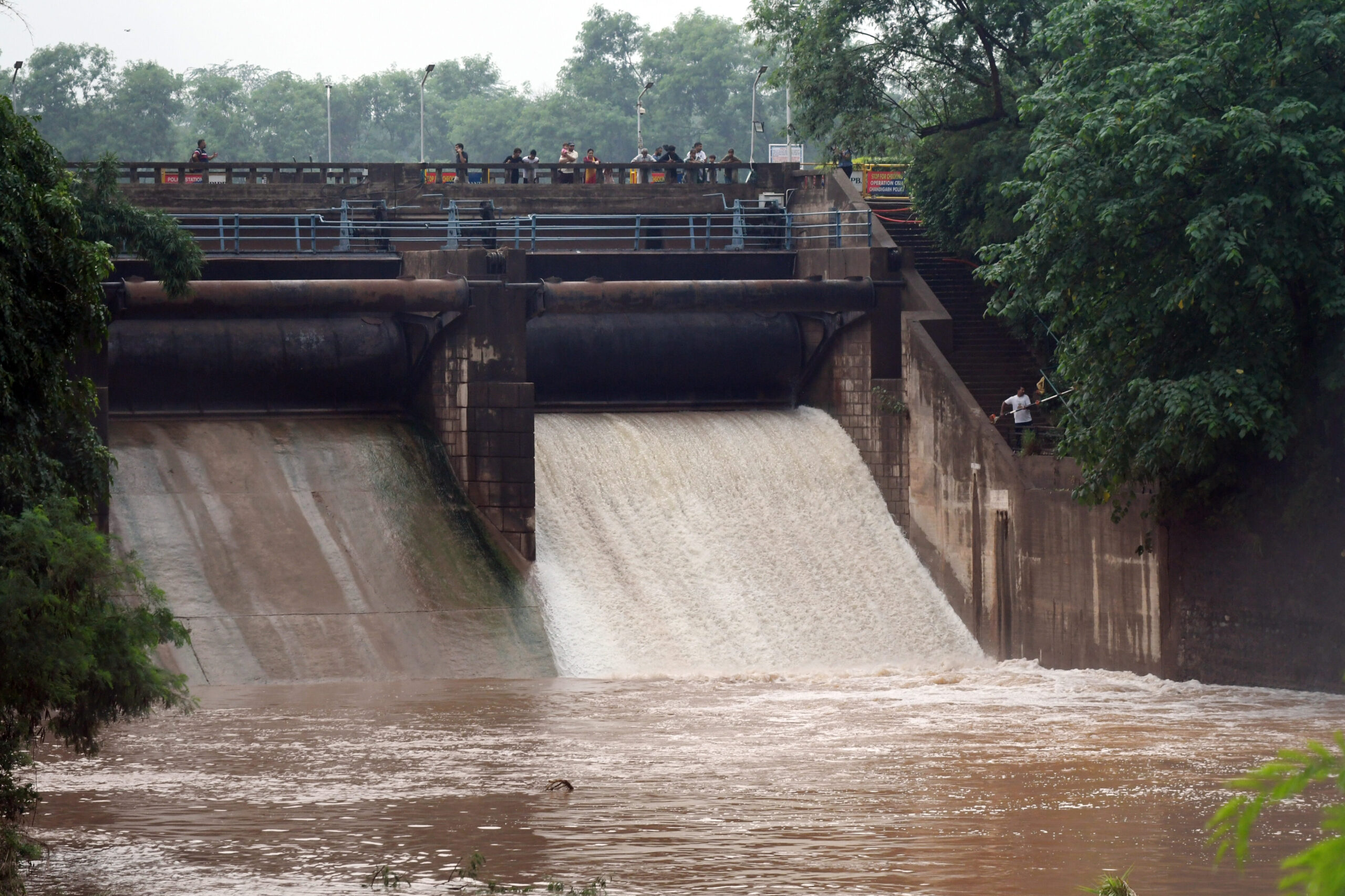 Sukhna Lake Floodgates Open Tenth Time This Monsoon